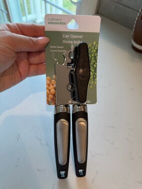 Black & Silver Can Opener with Bottle Opener NWT